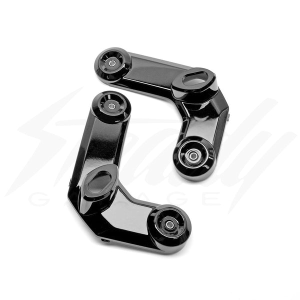 OEM US Asteroid Black Metallic Front Signal Boomerang Brackets 2014-2015 Honda Grom 125