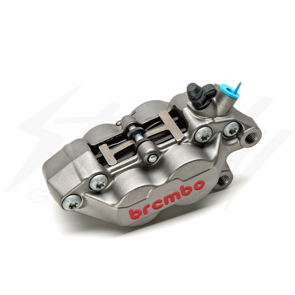 Brembo 4 Piston Brake 4P Caliper Right Side Titanium With Red Brembo brembo-4-piston-brake-4p-caliper-right-side-titanium-with-red-brembo