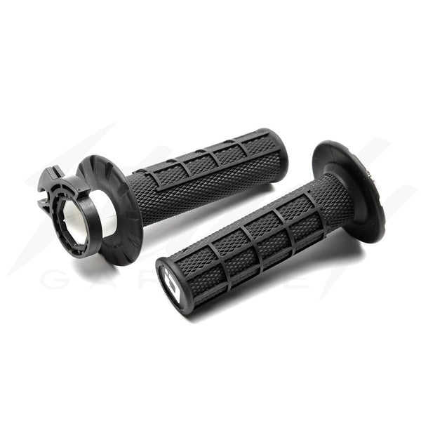 ODI Black Medium Half-Waffle V2 Lock-On Grips with Cam - Kawasaki Z125 Pro