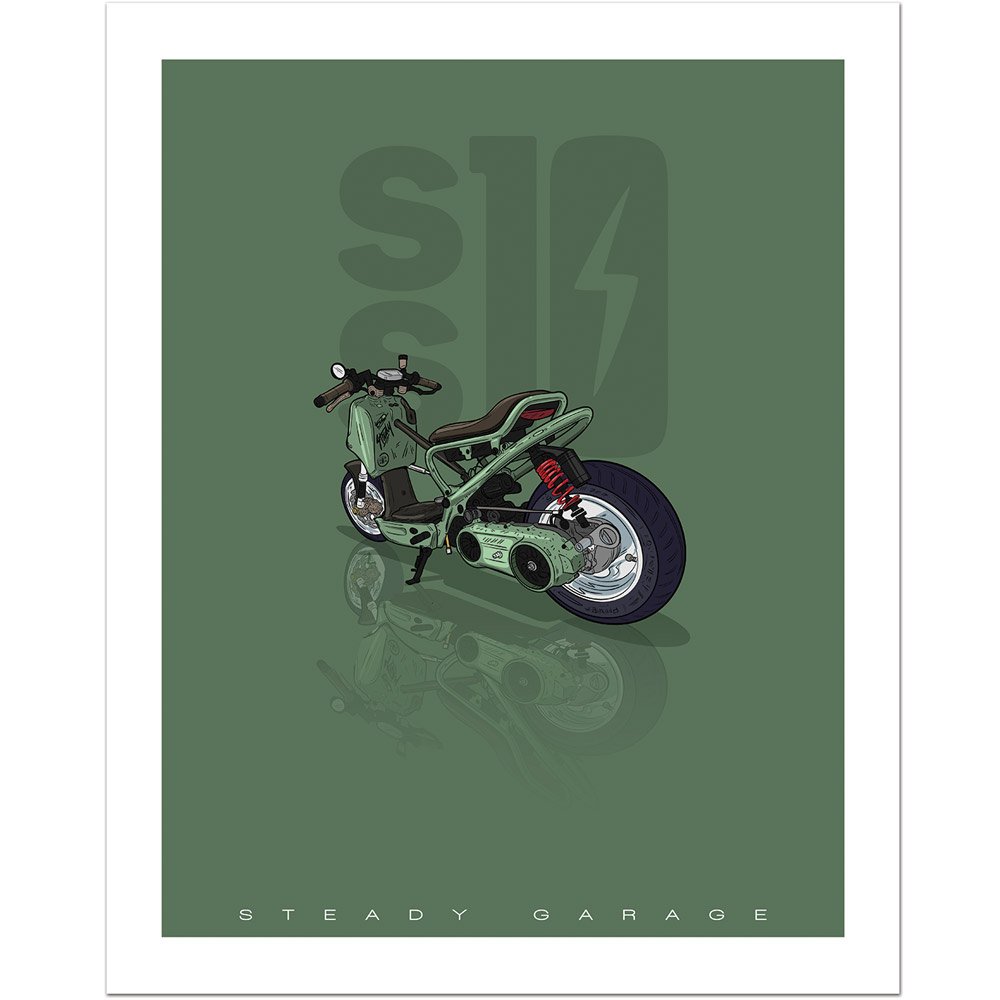 【原画】RUKURUKU SS10 Steady Garage Ruckus Poster Print. 16x20in printed on matte