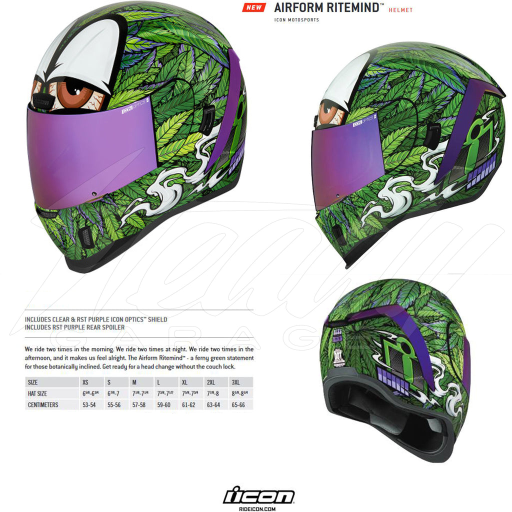 Icon Airform Ritemind Helmet 420 Hemp Weed