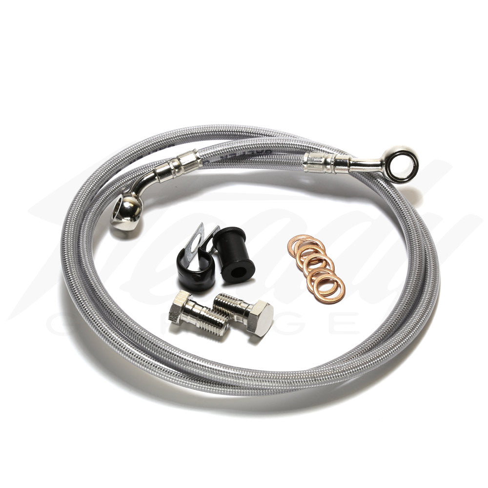 Galfer Rear Brake Line- Honda Rebel 300/500 Non ABS - Smoked w/Chrome Banjos