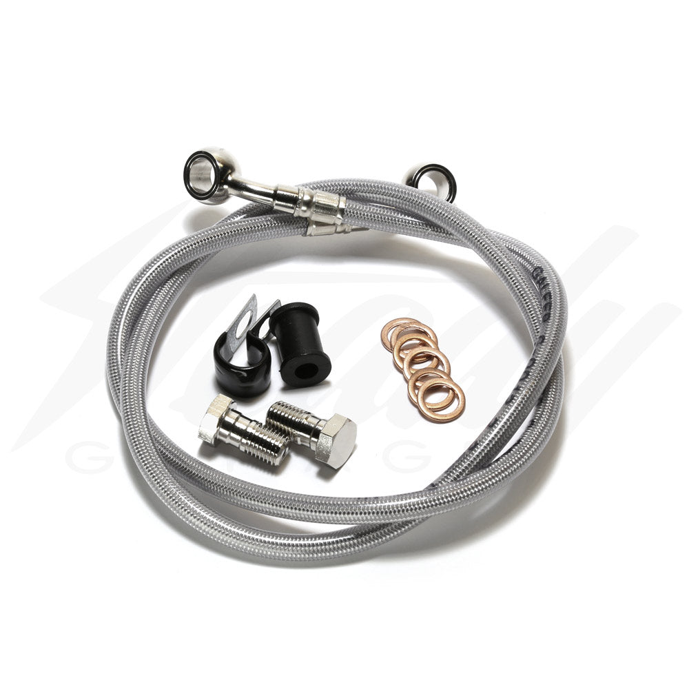 Galfer Front Brake Line- Honda Rebel 300/500 Non ABS - Smoked w/Chrome Banjos