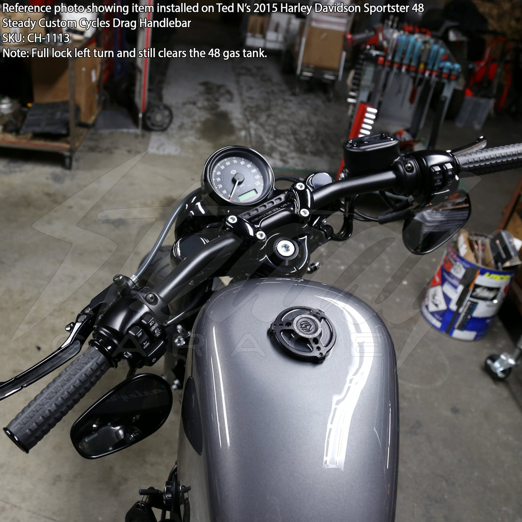 Steady Custom Cycles 1" Black Drag Bar - Honda Rebel Sportsters