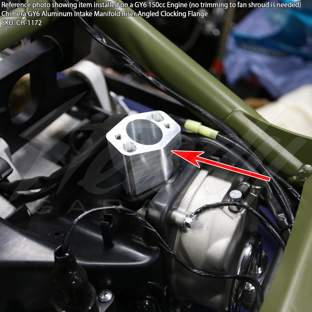 CHIMERA ALUMINUM GY6 MANIFOLD RISER ANGLED CLOCKING FLANGE 56MM ...