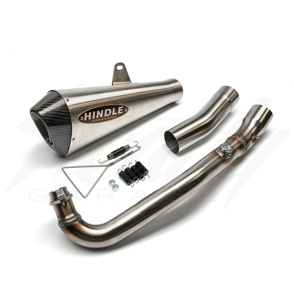 Hindle Stainless EVO Megaphone Full Exhaust System - Honda Grom 125 (2022+) - Stainless Steel Megaphone w/ Carbon Tip