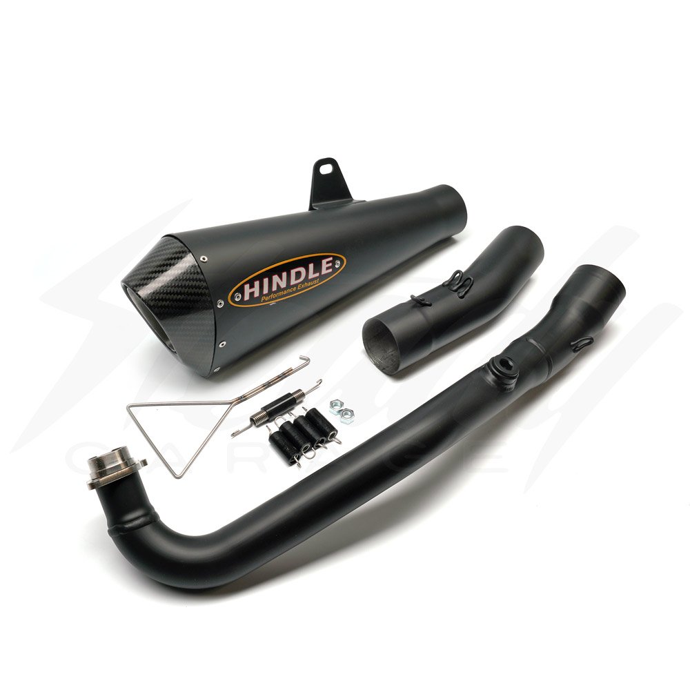 Hindle Stainless EVO Megaphone Full Exhaust System - Honda Grom 125 (2022+) - Black Ceramic w/Carbon Tip