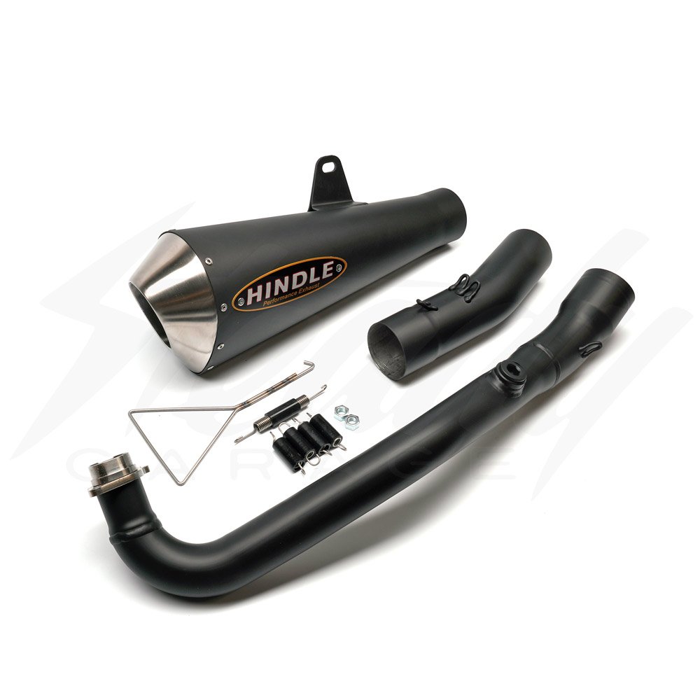 Hindle Stainless EVO Megaphone Full Exhaust System - Honda Grom 125 (2022+) - Black Ceramic w/Stainless Tip