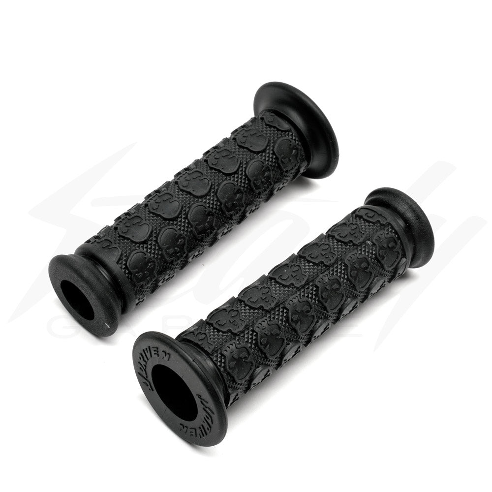 Driven Racing Skully MX Grips Open End 7/8" - Black
