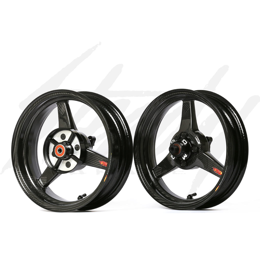 BST Carbon Fiber Kawasaki Z125 Pro Rim Set - 4" Wide Rear