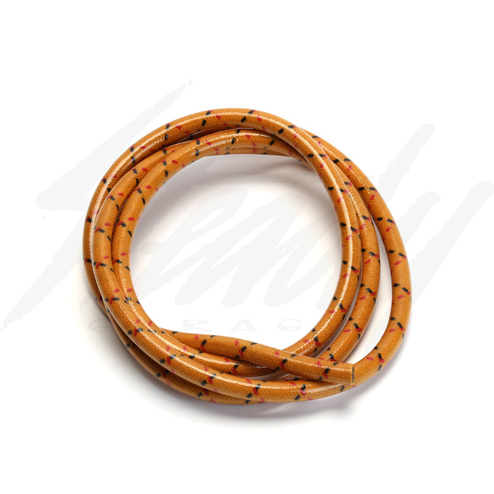 28' Vintage Braided Spark Plug Wire Set – 7mm Orange/Black Cloth For Harley