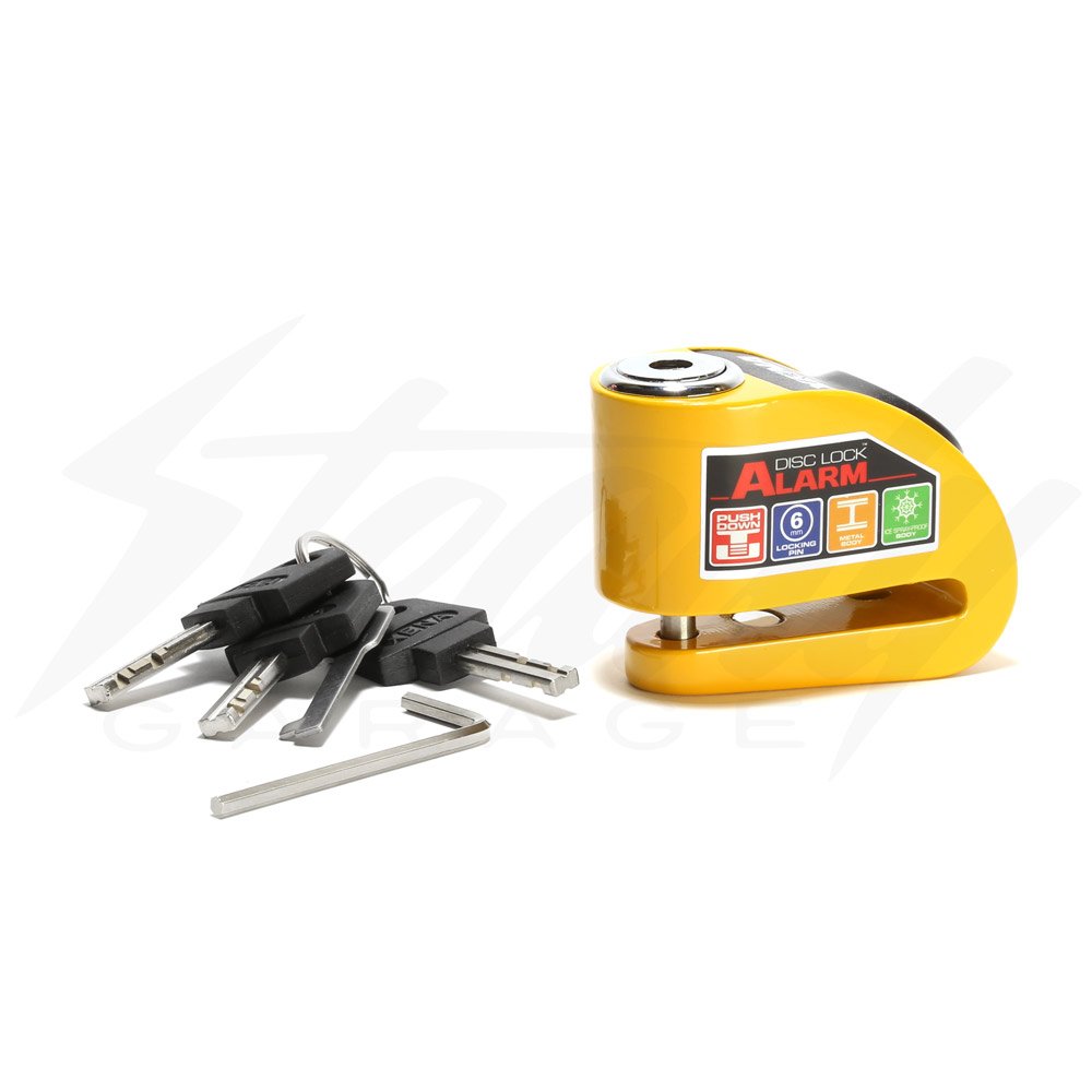 Xena XX-6 Disc Lock with Alarm - Yellow – Steady Garage