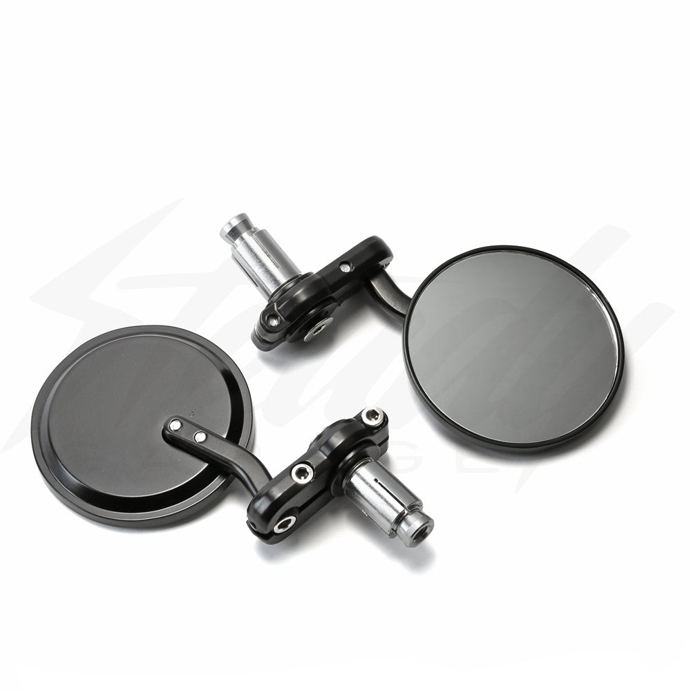 Universal Pair Bar End Round Mirrors 3"