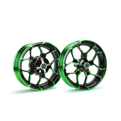 Kuni Phat Star Kawasaki Z125 Rim Wheel Set - Black/Green