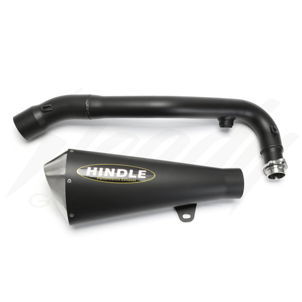 Hindle Black Ceramic EVO Megaphone Full Exhaust System - Kawasaki Z125 Pro (ALL YEARS)