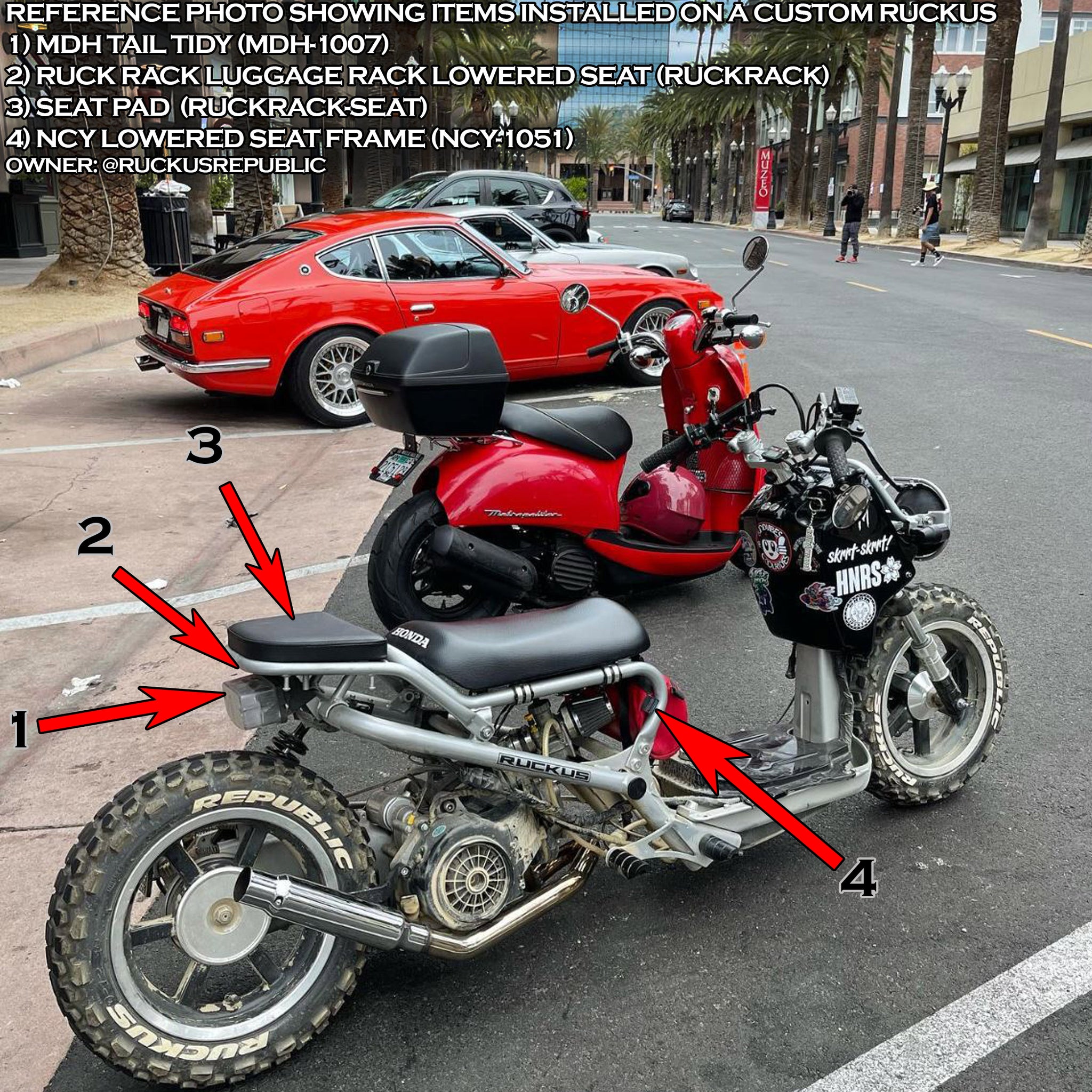 Ruck Rack Luggage Rack for Honda Ruckus - Lowered Seat Frame – Steady ...