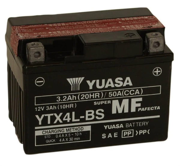 YUASA YTX4L-BS AGM REPLACEMENT BATTERY - 12V 3AH